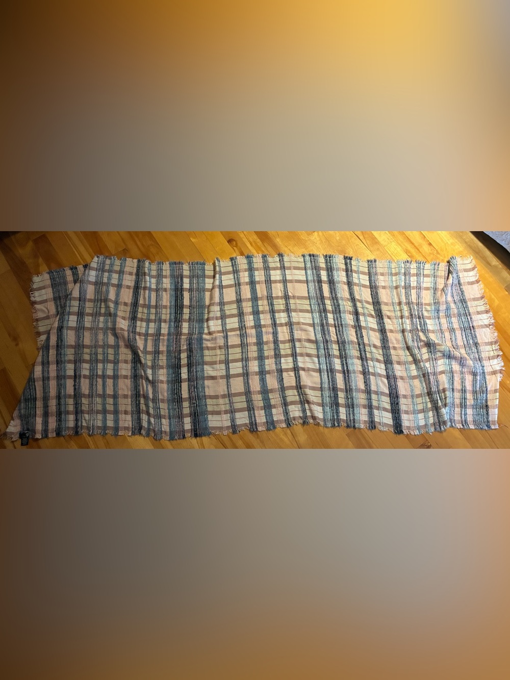 Cejon Blue and Cream Striped Scarf Wrap